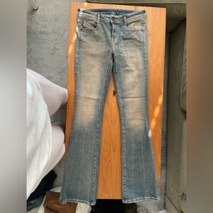 Diesel Vintage Wash Low Rise Flare Jeans